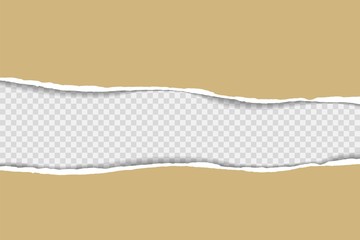 Obraz premium Torn paper background with space for text. Design illustration template vector for banner of web page, news feed, header label sheet. Card decoration element. Grunge texture of blank