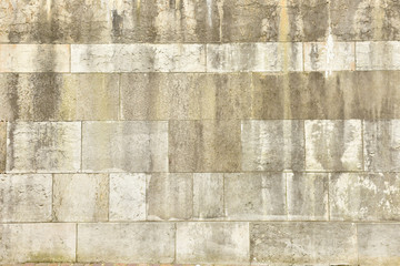 Old stone wall.Repair works.
