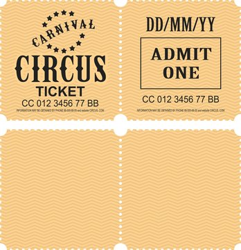 Circus ticket vector