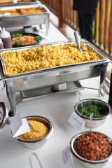 Mac and Cheese Catering with Toppings at Barbecue Picnic
