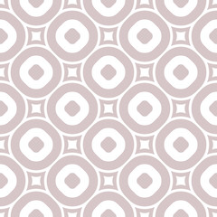 Vector geometric seamless pattern in trendy pastel colors, rose pink and white