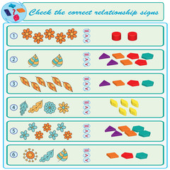 Logical task. Check the correct relationship signs