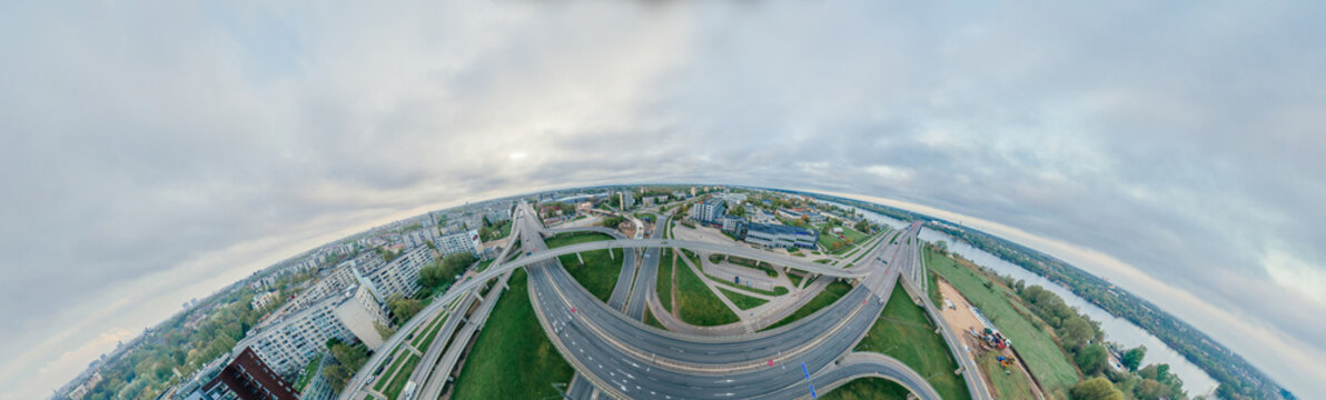Summer Riga city 360 VR Drone picture for Virtual reality, Drone Panorama