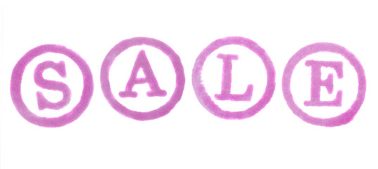 stamp with sale word isolated on white