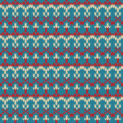 knitted seamless vector colorful pattern, warm background