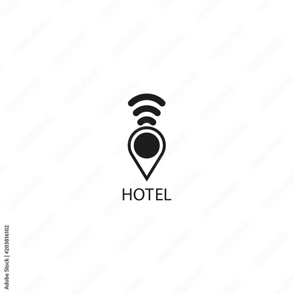 Canvas Prints hotel location mark icon. sign design