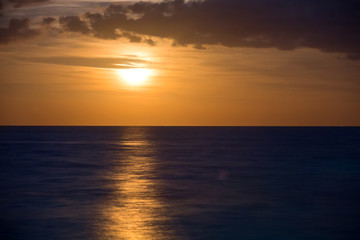 Pacific ocean in the night during full moon