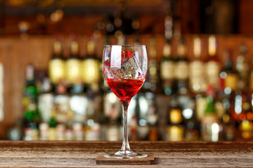 Tincture with ice on the bar