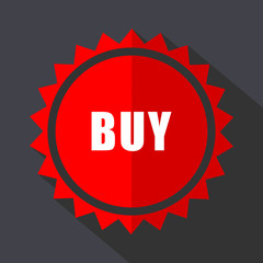 Buy red sticker flat design vector icon