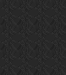 3D dark paper art Curve Round Cross Crest Frame Chain