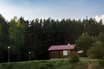 Fototapeta na wymiar house in the middle of the forest