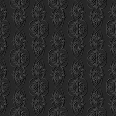 Fototapeta premium 3D dark paper art Garden Curve Cross Vine Flower Leaf