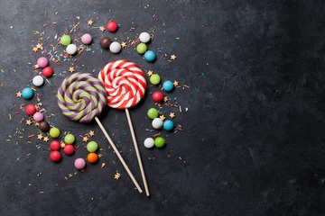 Crédence de cuisine en verre imprimé Bonbons Bonbons colorés