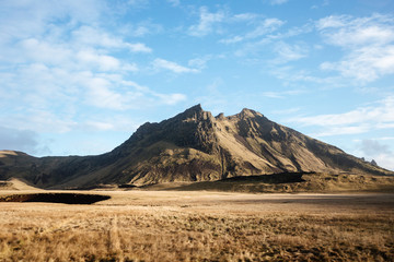 Scenic landscape of mountains in Iceland