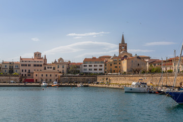 Fototapeta na wymiar Port of the old town Alghero, Sardinia