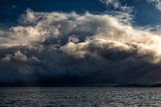 Approaching storm in the Strait of Magellan