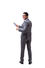 Businessman painter isolated on white background