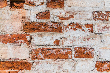 A part of  Old  Red brick wall , for texture or background.