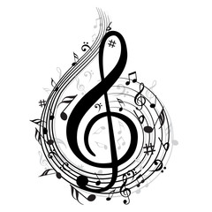 Music note background with music symbol icon collection - 203824990