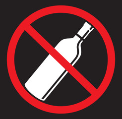 No alcohol drinking flat icon - 203825111
