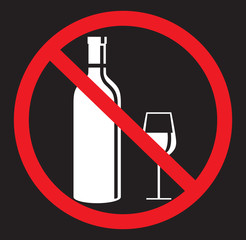 No alcohol drinking flat icon - 203825323