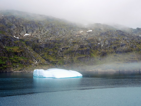 The Prins Christian Sund in Greenland, ice floes and glaciers