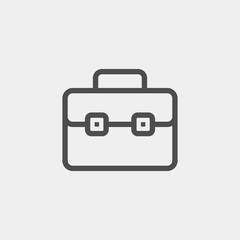 Briefcase flat vector icon. School bag flat vector icon