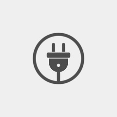 Plug sockets flat vector icon