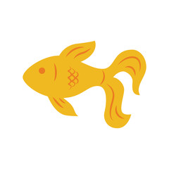 Gold fish. Cartoon fish. Vector illustration