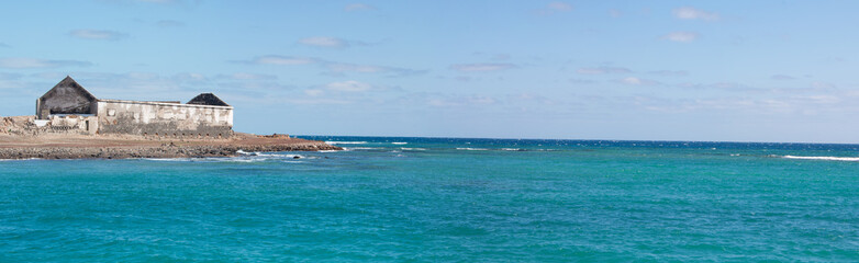 Fototapeta premium Ruin at Arrecife Harbour Lanzarote Kanaren island Spain
