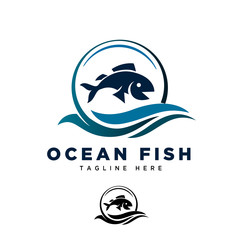 Ocean fish fly logo
