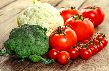 Composition with assorted raw organic vegetables. Detox diet