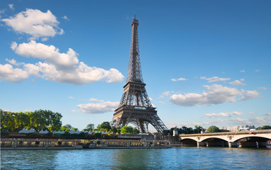 Fototapeta na wymiar River and bridge in Paris