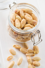 Salty roasted peanuts.