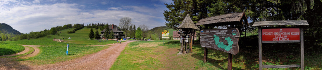 Panorama Góry Kamienne Andrzejówka Waligóra Panorama