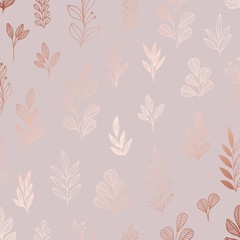 Decorative vector pattern with rose gold imitation