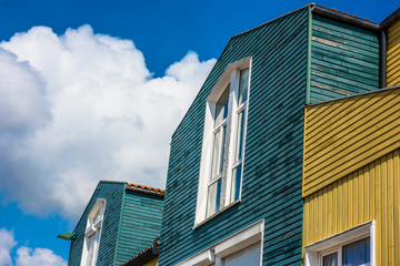 Bright colorful houses in La Rochelle, France