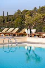 Ladder of a swimming pool