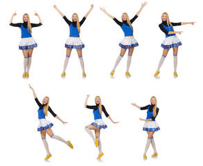 Cheerleader isolated on the white background