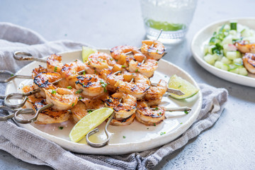 Grilled shrimp skewers