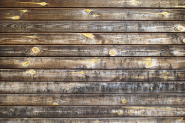 Old wooden wall of horizontal boards.