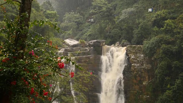 Beautiful Ramboda waterfall in Sri Lanka