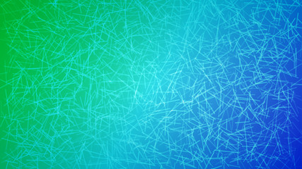 Abstract background of lines or scratches in blue and green colors.