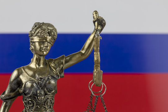 Human Rights Act and Justice Concept , Russia - Russian Federation Flag