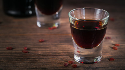 Herbal bitter liqueur with different natural ingredients.