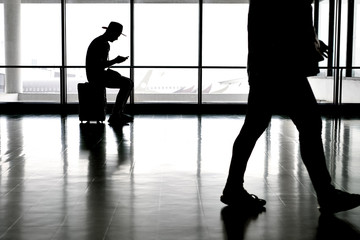 Passengers inside airport