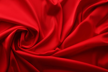 Background of red satin fabric