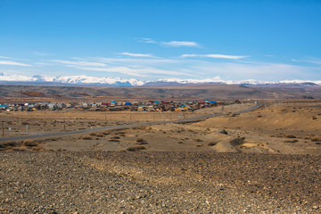 Village in mountains, Altai Republic, Russia.