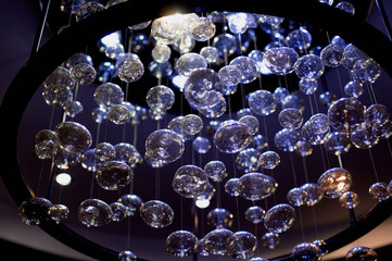 Lamp. Cold light. Interesting form. The decor of the room