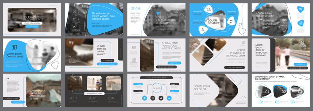 Black and blue marketing or banking concept infographics set